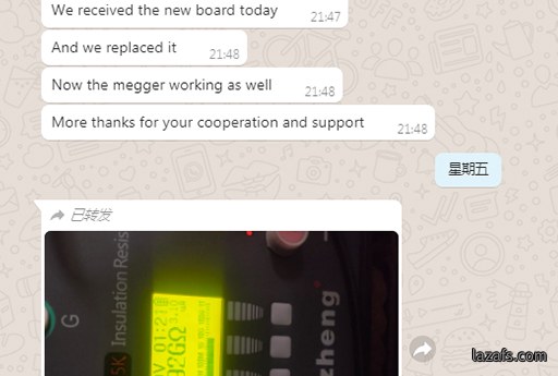 来自买家反馈的绝缘电阻测试仪的好评